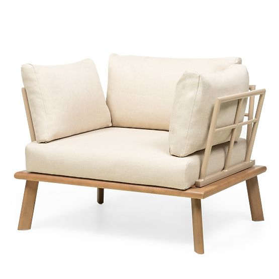 Set di mobili da giardino Penne in legno di eucalipto FSC, alluminio, beige