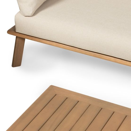 Set di mobili da giardino Penne in legno di eucalipto FSC, alluminio, beige