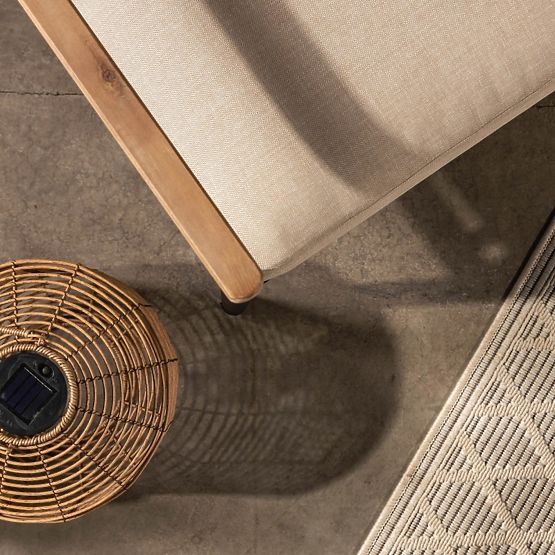 Set di mobili da giardino Porticello, alluminio, legno di acacia FSC, effetto teak, beige/nero