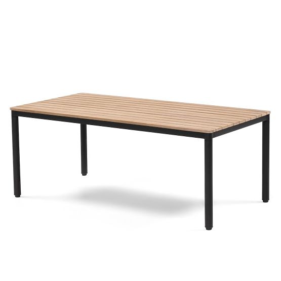 Set di mobili da giardino Porticello, alluminio, legno di acacia FSC, effetto teak, beige/nero