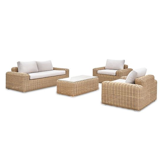 Set di mobili da giardino Sandy, rattan sintetico, beige
