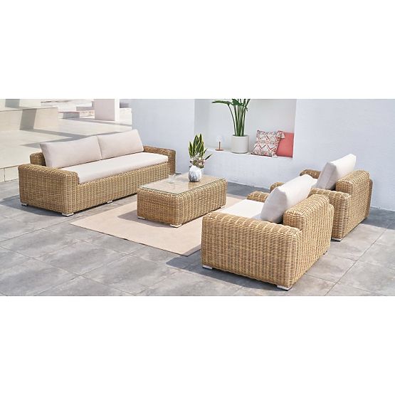 Set di mobili da giardino Sandy, rattan sintetico, beige