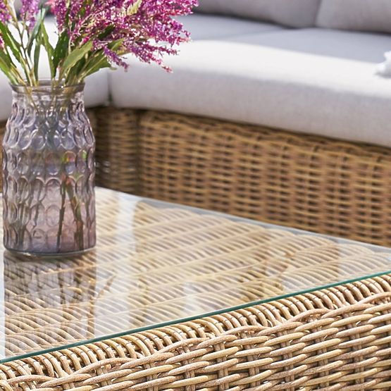 Set di mobili da giardino Sandy, rattan sintetico, beige