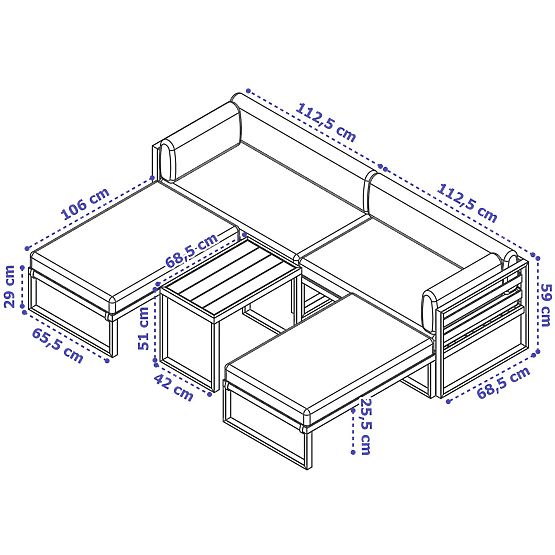 Set di mobili da giardino SANTO bianco