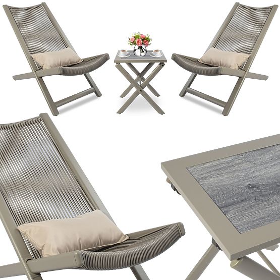 Set di mobili da terrazza CHILL SAND lettini e tavolino