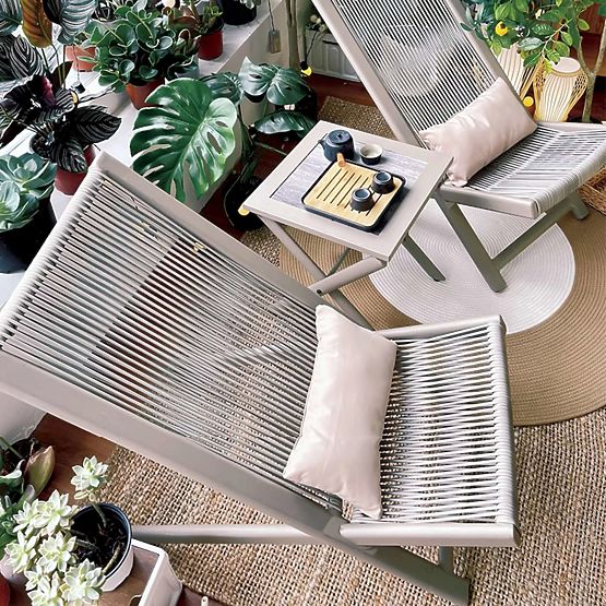 Set di mobili da terrazza CHILL SAND lettini e tavolino