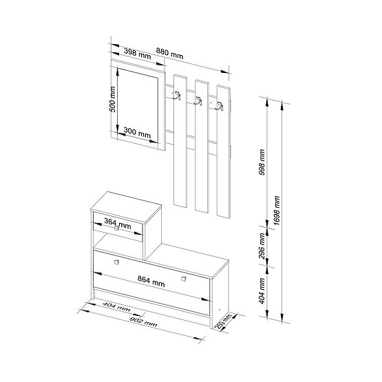 SET DI MOBILI PER INGRESSO BIANCO