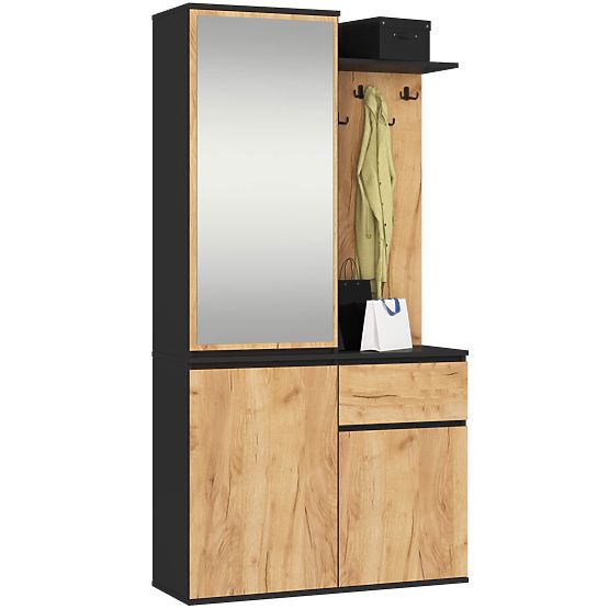 SET DI MOBILI PER INGRESSO ENTRO PK NERO / ROVERE CRAFT