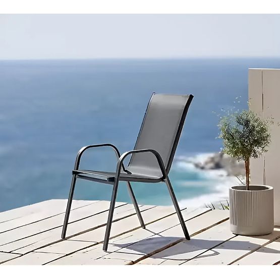 Set di sedie da giardino per terrazza balcone grigie