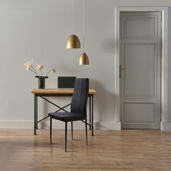 Set di sedie imbottite per sala da pranzo e soggiorno 4 pezzi nere