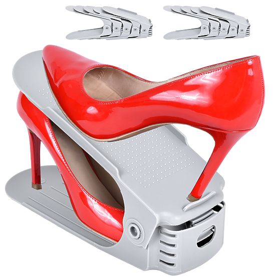 Set di supporti regolabili per scarpe 10 pezzi grigio