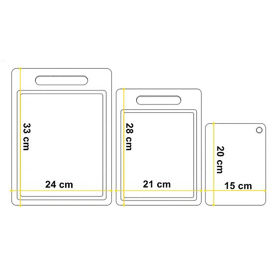 Set di taglieri in bambù TAVOLA 3 pezzi