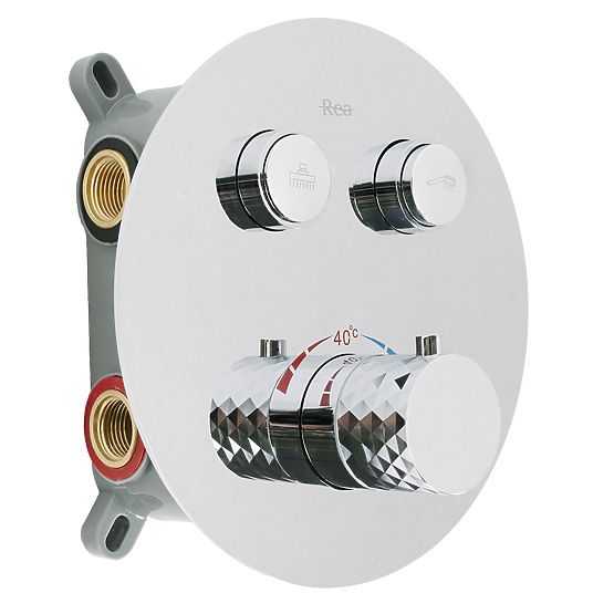 Set doccia a incasso con termostato Rea Lungo Diamond Cromo+ BOX