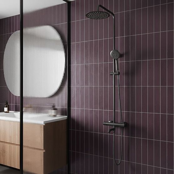 Set Doccia con Termostato Rea Lungo Titanio