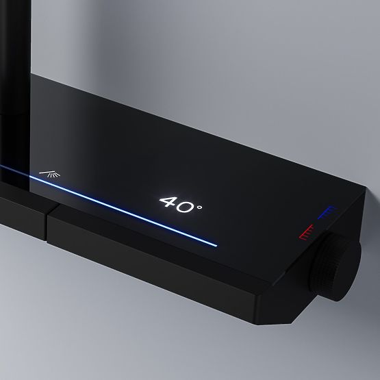 Set doccia con termostato REA Pedro Nero