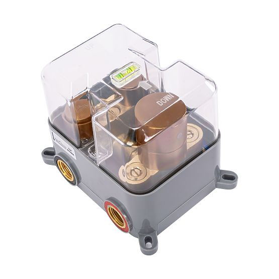 Set doccia da incasso con termostato LUNGO Rame spazzolato + BOX