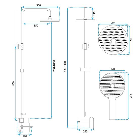 Set doccia REA AVALON ORO
