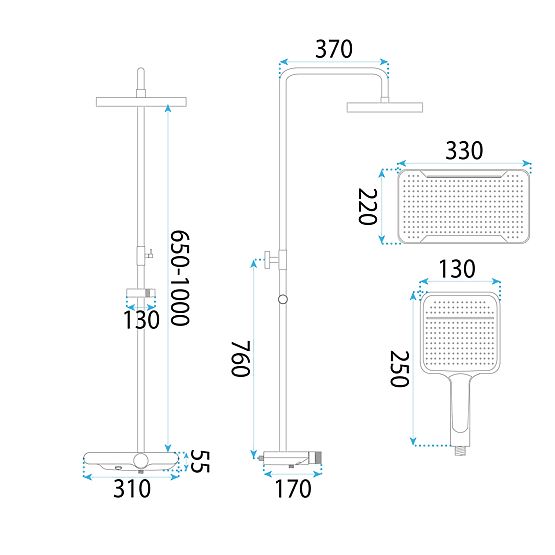 Set doccia REA Bari Bianco
