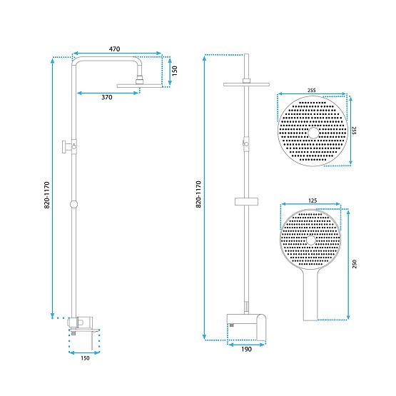 Set doccia REA Marco Nero