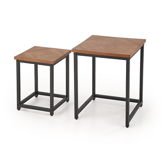 Set ELZA di 2 panche, noce/nero (1p=1pz)