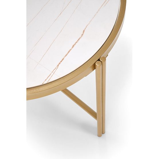 Set FATIMA di 2 tavolini, marmo bianco / oro (1p=1pz)