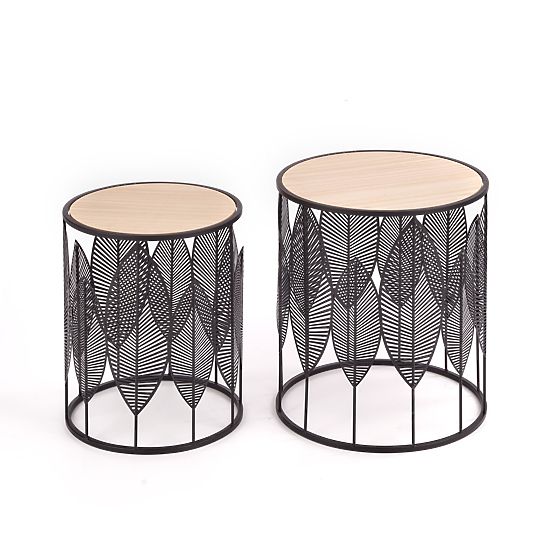 Set FOLLA di 2 panche nero/naturale (1p=1ks)