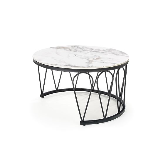 Set FORMOSA di 2 panche, marmo bianco / nero (2p=1pz)