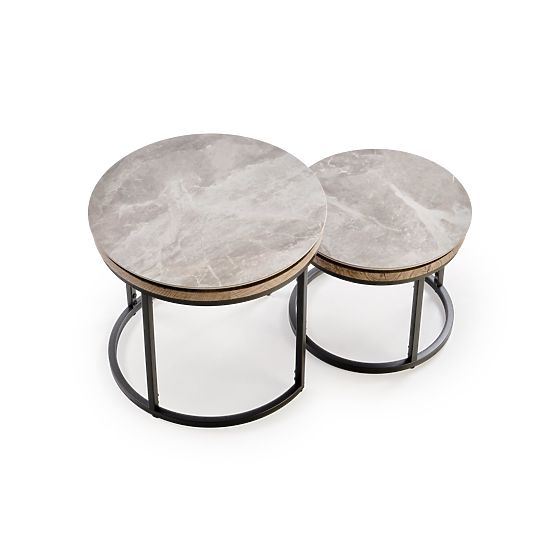 Set ITAKA di 2 panche, marmo cenere / grafite (1p=1pz)