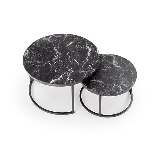 Set JAVA di 2 panche, marmo nero / nero (1p=1pz)