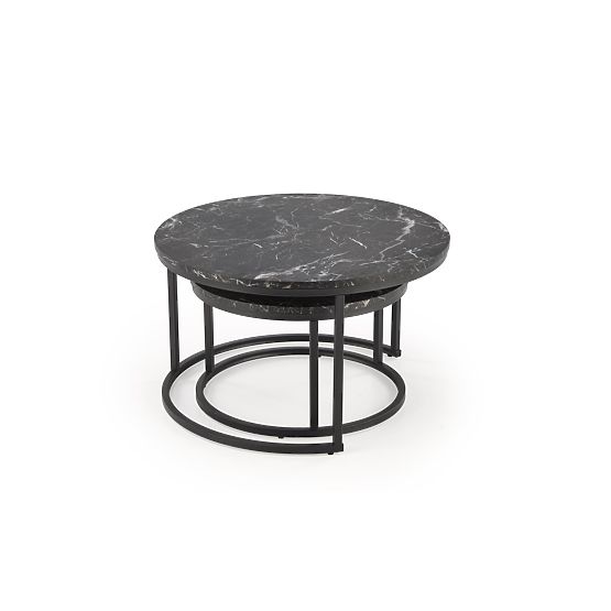 Set JAVA di 2 panche, marmo nero / nero (1p=1pz)