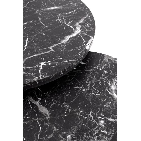 Set JAVA di 2 panche, marmo nero / nero (1p=1pz)