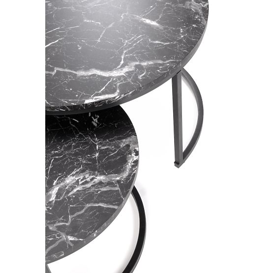 Set JAVA di 2 panche, marmo nero / nero (1p=1pz)
