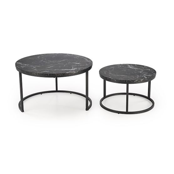 Set JAVA di 2 panche, marmo nero / nero (1p=1pz)