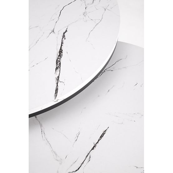 Set JAVA di 2 tavolini, marmo bianco / nero (1p=1pz)