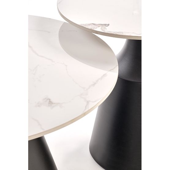 Set MAGNETA di 2 panche, marmo bianco / nero (2p=1ks)