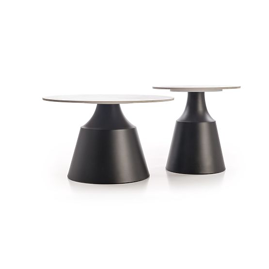 Set MAGNETA di 2 panche, marmo bianco / nero (2p=1ks)