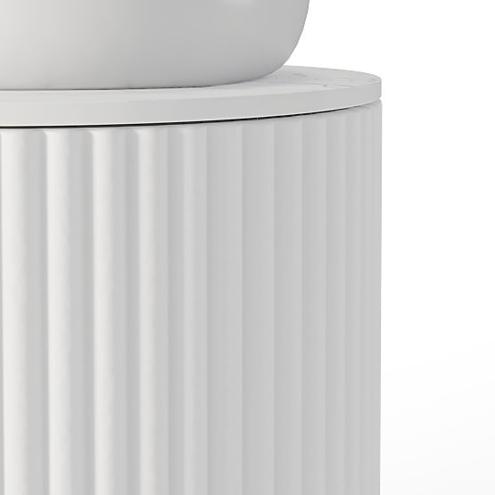 Set mobile con piano e lavabo La promessa 40 cm, scanalato, arrotondato, bianco