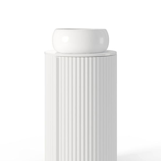 Set mobile con piano e lavabo La promessa 40 cm, scanalato, arrotondato, bianco