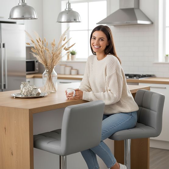 Sgabello da bar Arako grigio