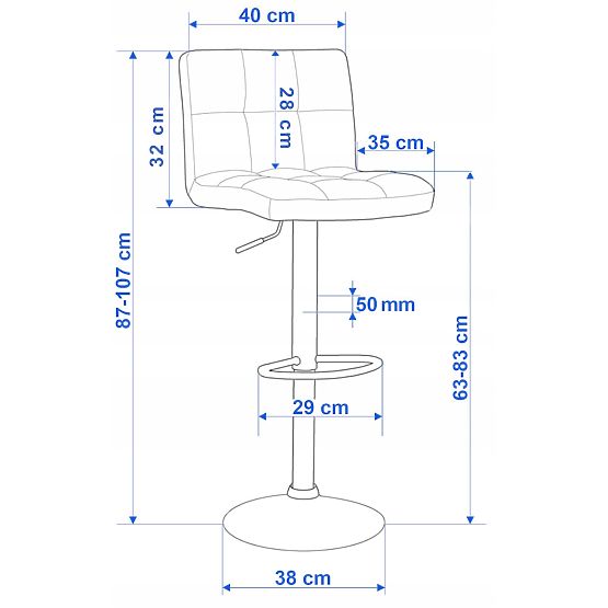 Sgabello da bar Arako grigio