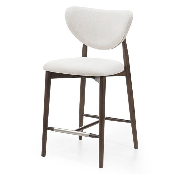 Sgabello da bar Domenico beige/noce