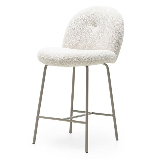 Sgabello da bar Fiori beige chiaro, forme arrotondate
