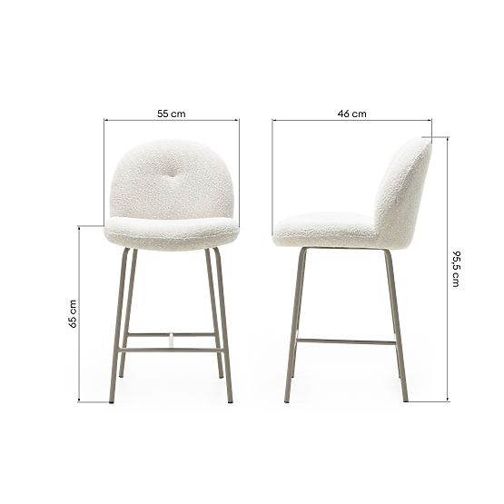 Sgabello da bar Fiori beige chiaro, forme arrotondate