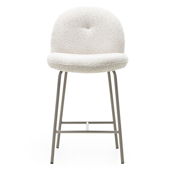 Sgabello da bar Fiori beige chiaro, forme arrotondate