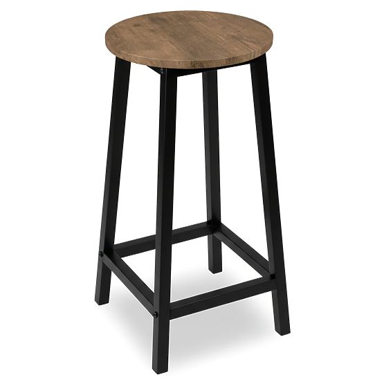 Sgabello da bar Flint Rustico Loft Industriale Rovere Invecchiato