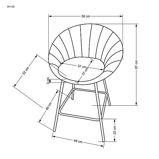 Sgabello da bar H112 grigio / oro (2p=2ks)