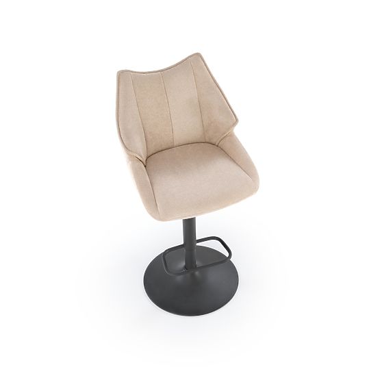 Sgabello da bar H122 gambe - nero, seduta - beige (1p=2pz)