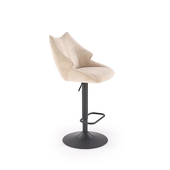 Sgabello da bar H122 gambe - nero, seduta - beige (1p=2pz)