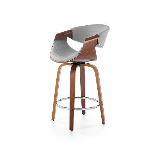 Sgabello da bar H123 grigio / noce (1p=1pz)