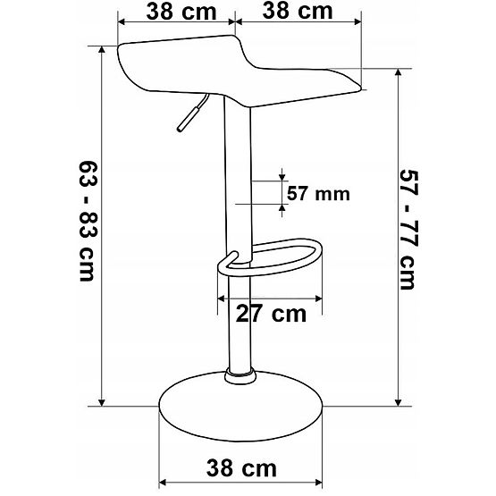Sgabello da bar Hoker Porti nero